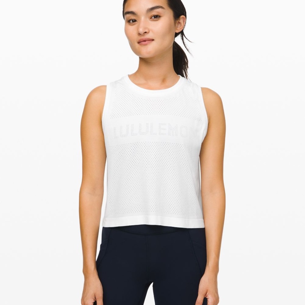 Breeze By Muscle Cropped Tank Top Logo
